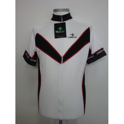 MAGLIA ESTIVA MANICHE CORTE SWING DEKO BICI BICICLETTA MTB BIANCO NERO ROSSO