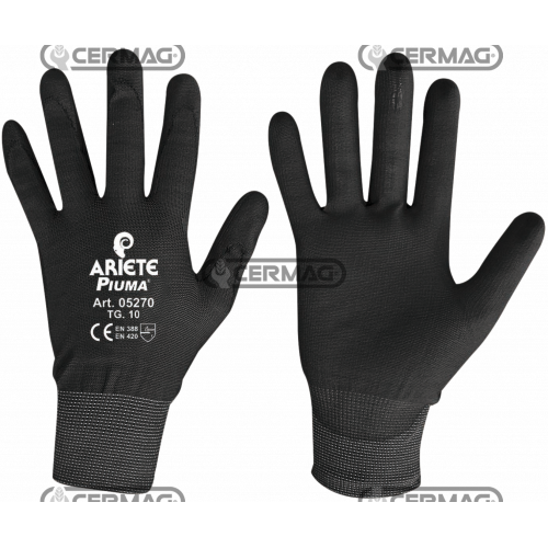 Guanti da lavoro in Poliuretano Tg. 10 colore nero