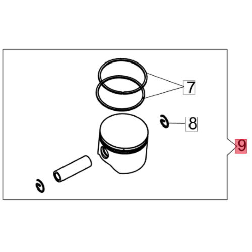 EFCO KIT PISTONE E FASCE ELASTICHE MOTOSEGA  MTH 5100 OLEOMAC GSH 510 ORIGINALE