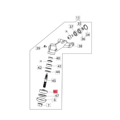 MOZZO COPPIA CONICA 8250 ERGO DS 2200 DS 2400 DS 2410 DS 2500 DS 2600 4S DS 2700  DS 3200