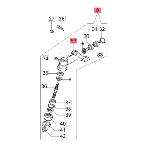 Coppia Conica D.26 Decespugliatore DS 3200 S 3200 T attacco quadro