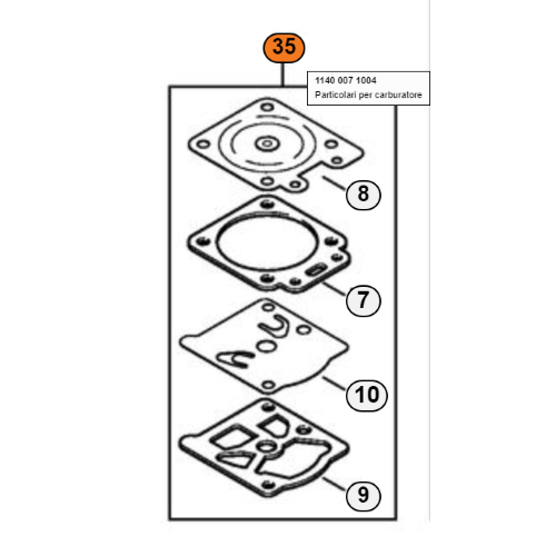 STIHL Kit Serie Membrane Carburatore per Motosega MS 311 391 362 Originale