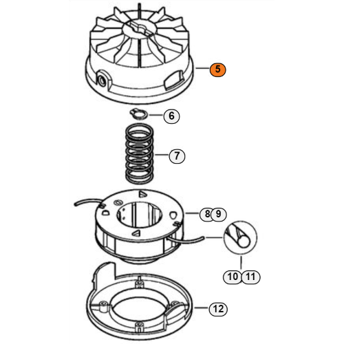 STIHL CORPO PER TESTINA AUTOCUT 2-2 PER DECESPUGLIATORE FSA 56 FSE 52