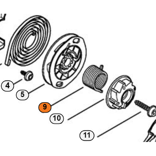 STIHL MOLLA AVVIAMENTO MOTOSEGA POTATURA MS 150 151 TC ORIGINALE