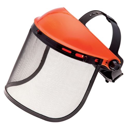 VISIERA MASCHERA PROTETTIVA IN RETE DECESPUGLIATORE REGOLABILE CON CUPOLINO 