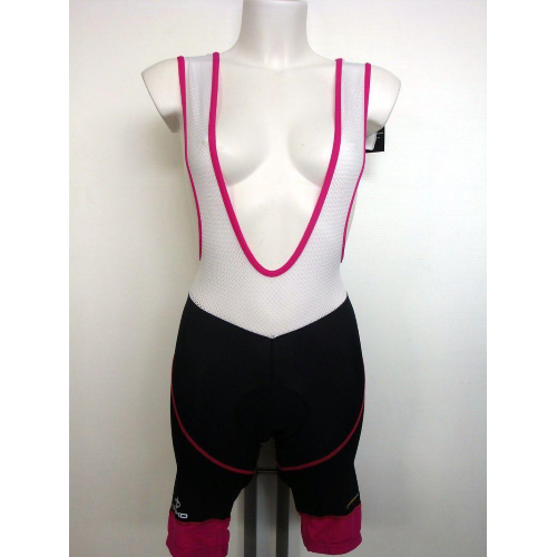 SALOPETTE CICLISMO DONNA BICI BICICLETTA MTB DEKO ASPIDE NERO FUCSIA TG S