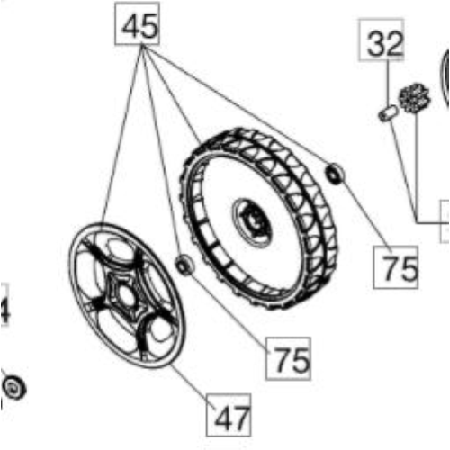 EFCO KIT RUOTA + COPRIRUOTA ANTERIORE RASAERBA LR AR LV 48 53 TK ALL ROAD Ø 20 CM