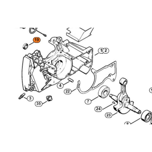 PARAOLIO STIHL ALBERO A GOMITO 13x19x4 MOTOSEGA 009 010 011 012 044 MS 440