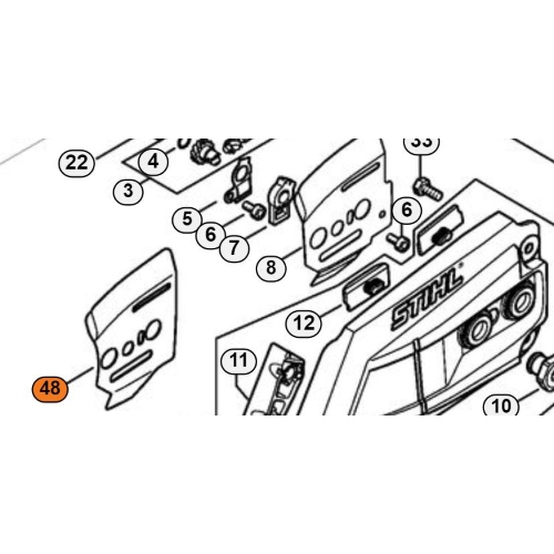 STIHL Lamiera Laterale Interna 0,5 MM Motosega MS 240 260 361 362 400 441 