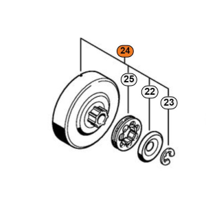 STIHL GRUPPO ROCCHETTO ANULARE 3/8" 7 DENTI MOTOSEGA MS 290 310 311 390 391