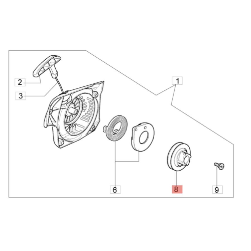 EFCO PULEGGIA AVVIAMENTO MOTOSEGA 137 141 MT 350 3500 3700 4100 ORIGINALE