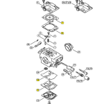 STIHL KIT SERIE MEMBRANE CARBURATORE MOTOSEGA MS 231 241 251 ORIGINALE