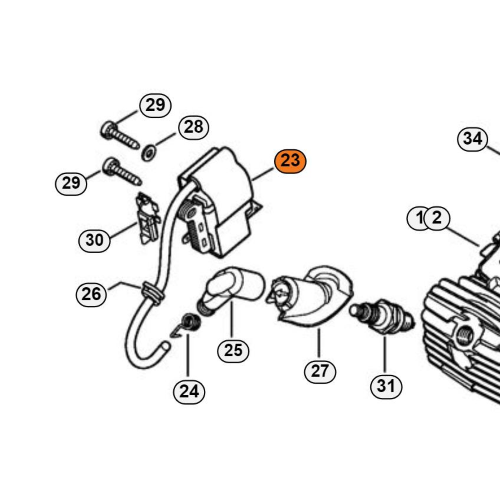 STIHL Bobina Modulo Accensione per Motosega MS 193 T Originale