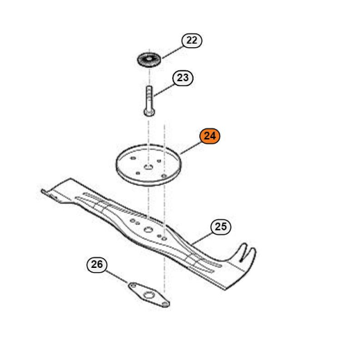 STIHL RONDELLA DI SPINTA PER RASAERBA MB RM 4  MB 650 655 750 755 VEDI MATRICOLA