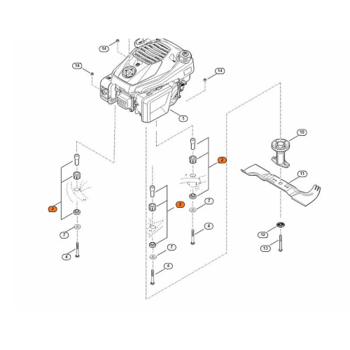 STIHL KIT AMMORTIZZATORI PER RASAERBA RM 650 545 448  3.0  3.1 RT MB 545 3.2 RT