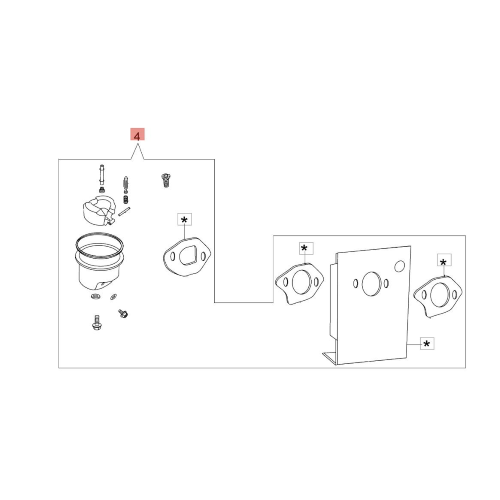 KIT RIPARAZIONE CARBURATORE RASAERBA EFCO CON MOTORE K50 K600 K500 K40