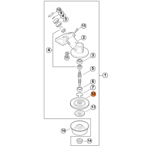 STIHL DISCO PROTEZIONE COPPIA CONICA MAGGIORATA 10 DENTI FS 55 94 120 250 260 R FR 450 460