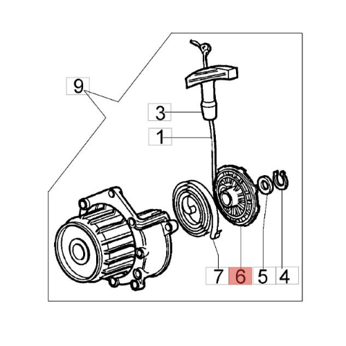 EFCO PULEGGIA AVVIAMENTO DECESPUGLIATORE 8220 8260 STARK 25 26 STARK 2500 S