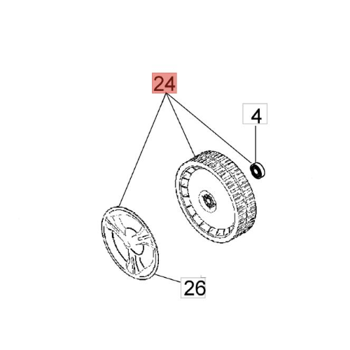 EFCO KIT RUOTA Ø 175 MM ANTERIORE O POSTERIORE RASAERBA AR LR 44 48 53 PK TK
