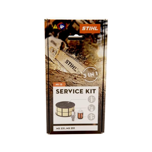 STIHL SERVICE KIT N 15 FILTRO ARIA CANDELA PESCA MISCELA MANUTENZIONE MOTOSEGA MS 231 MS 251
