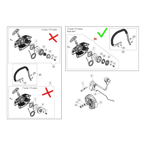 EFCO CARTER AVVIAMENTO COMPLETO PER MOTOSEGA MTH 5100 5600 GSH 510 560 ORIGINALE