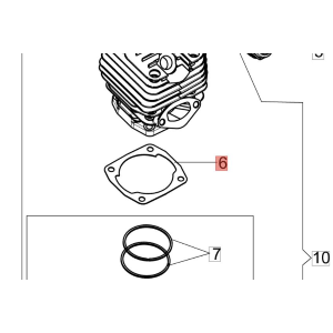 EFCO GUARNIZIONE CILINDRO MOTOSEGA MTH 5100 5600 OLEOMAC GSH 510 560 ORIGINALE