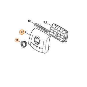 STIHL COPERCHIO COMPLETO CON POMELLO PER FILTRO ARIA IN PLASTICA MS 193 T 194 T