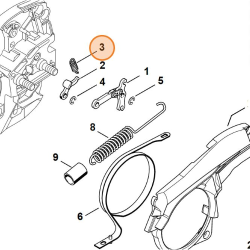 STIHL MOLLA FRENO CATENA MOTOSEGA MS 261 271 291 362 462 500i 661 E ALTRI MODELLI