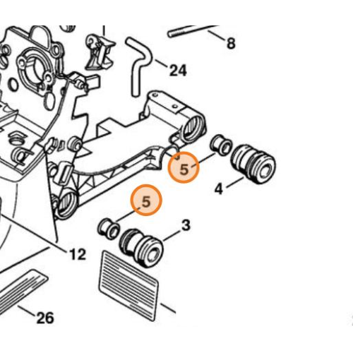 STIHL 1 PZ TAPPO INTERNO ANTIVIBRANTE AMMORTIZZATORE MOTOSEGA MS 170 180 270 280 ORIGINALE