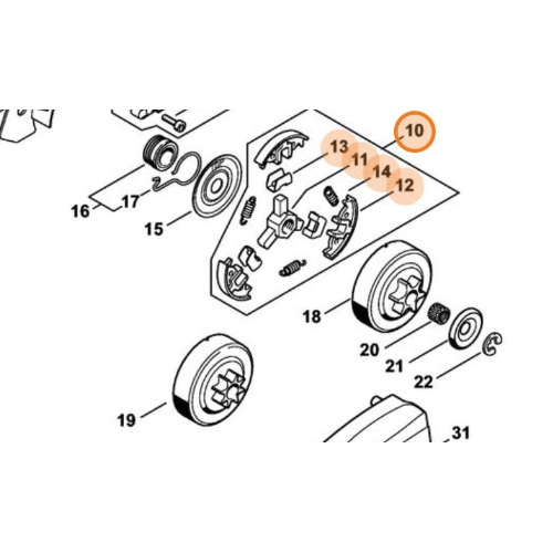 STIHL FRIZIONE COMPLETA PER MOTOSEGA MS 171 181 211 ORIGINALE