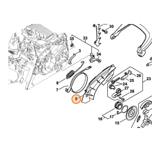 STIHL Coperchio Carter Interno per Motosega MS 171 181 211 Originale