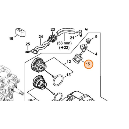 STIHL SUCCHERUOLA PESCA MISCELA PER MOTOSEGA MS 150 151 ORIGINALE