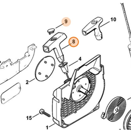STIHL MANIGLIA FUNE AVVIAMENTO ELASTOSTART PER MOTOSEGA MEDIO/PICCOLE ORIGINALE