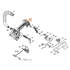 STIHL Corpo Impugnatura per Motosega MS 201 TC M TRONIC Originale