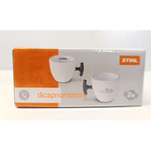 STIHL COPPIA TAZZINE DA CAFFE' IN PORCELLANA LOGO MOTOSEGA ORIGINALI