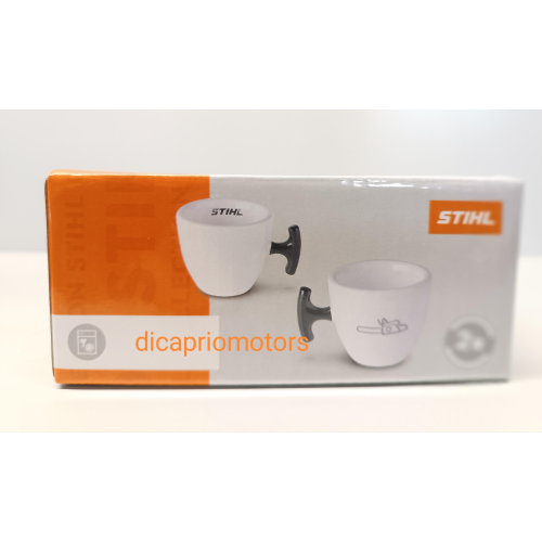 STIHL COPPIA TAZZINE DA CAFFE' IN PORCELLANA LOGO MOTOSEGA ORIGINALI