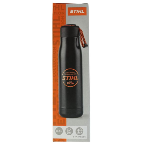 STIHL BORRACCIA TERMICA  THERMOS CALDO FREDDO LOGO CIRCLE NERO ARANCIONE ORIGINALE