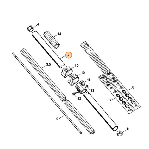 STIHL STELO ASTA 25,4 MM x 1,496 M DECESPUGLIATOE FS 120 130 200 250 ORIGINALE