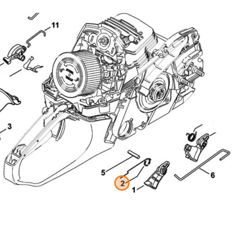 STIHL MOLLA GRILLETTO ACCELERAZIONE CON GANCIO MS 261 271 291 362 400 441 462 500i ORIGINALE
