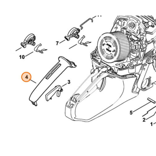 STIHL Semimpugnatura Carter Maniglia nero Motosega MS 261 271 291 Originale