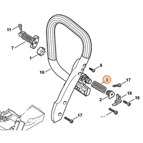 STIHL MOLLA AMMORTIZZATORE ANTIVIBRANTE MOTOSEGA MS 311 362 391 400 ORIGINALE