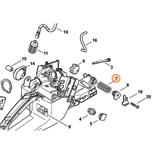 STIHL Molla Antivibrante Ammortizzatore per Motosega MS 341 361 Originale