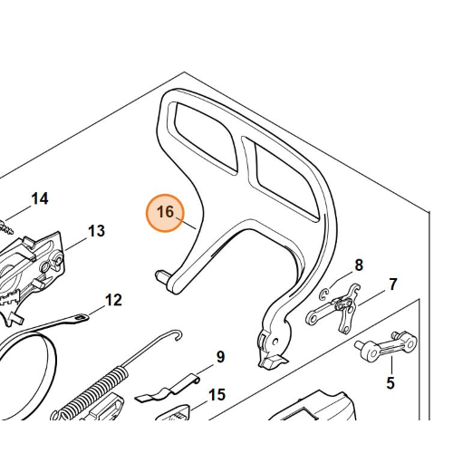 STIHL FRENO CATENA PROTEZIONE MANO MOTOSEGA MS 192 193 194 T TC ORIGINALE