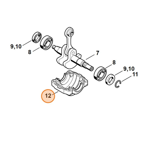 STIHL COPPA OLIO ALBERO MOTORE PER MOTOSEGA MS 171 181 211 ORIGINALE